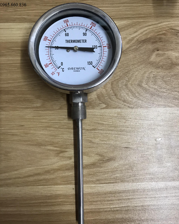 Đồng hồ đo nhiệt độ chân đứng mặt 100mm.