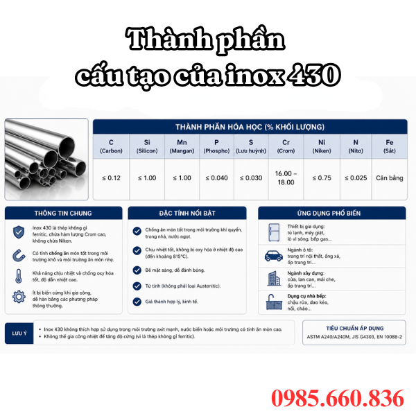 Thành phần cấu tạo của 430