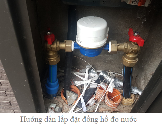 Hướng dẩn lắp đặt đồng hồ đo nước.
