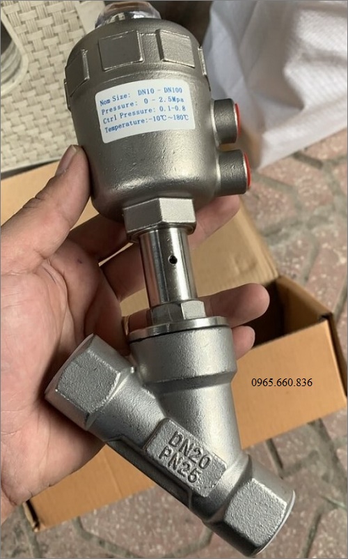 Van y xiên điều khiển khí nén toàn thân inox giá tốt.