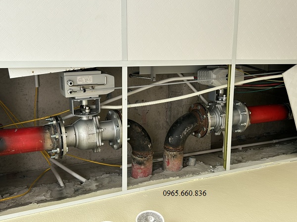 Ứng dụng van bi điều khiển điện 380V.