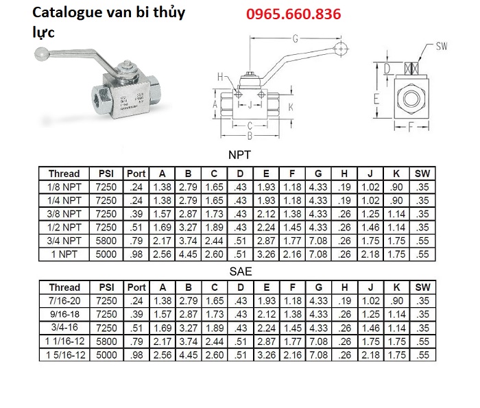 catalogue van bi thủy lực