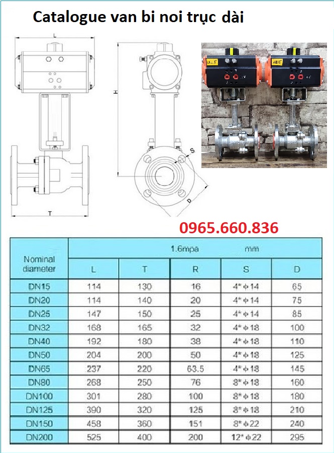 Catalogue van bi ty nôi trục dài