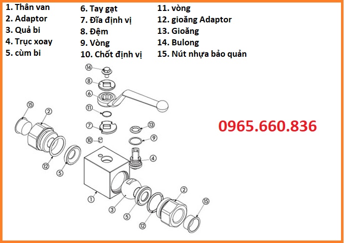 cấu tạo van bi thủy lực