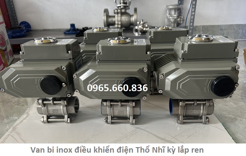 van bi inox điều khiển điện thổ nhĩ kỳ lắp ren