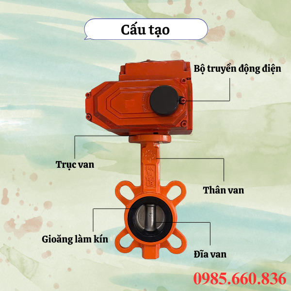 Cấu tạo van bướm điều khiển điện KSPM