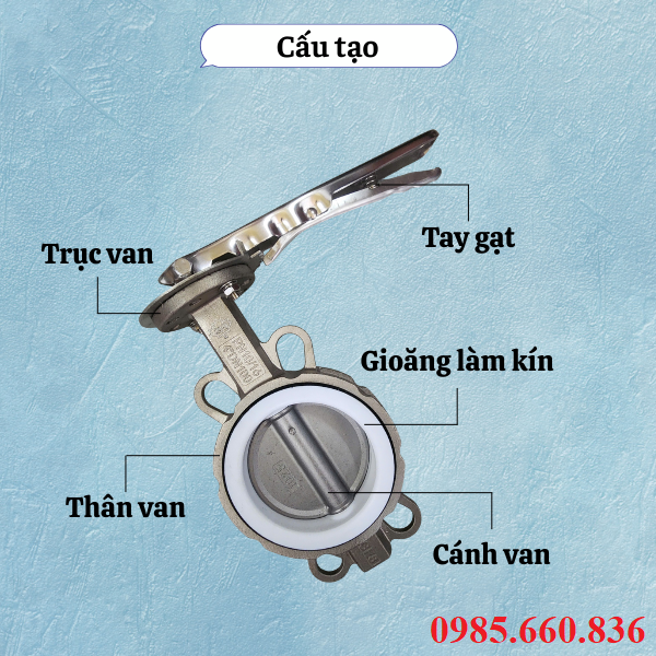 Cấu tạo van bướm inox Châu Âu