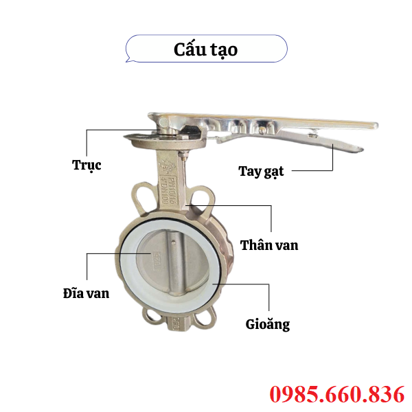 Cấu tạo van bướm inox KSPM