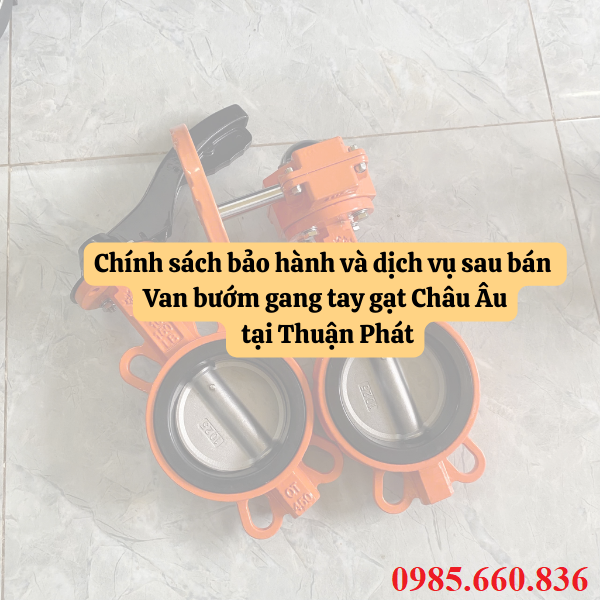 Chính sách bảo hành và dịch vụ sau bán van bướm gang tay gạt Châu Âu tại Thuận Phát