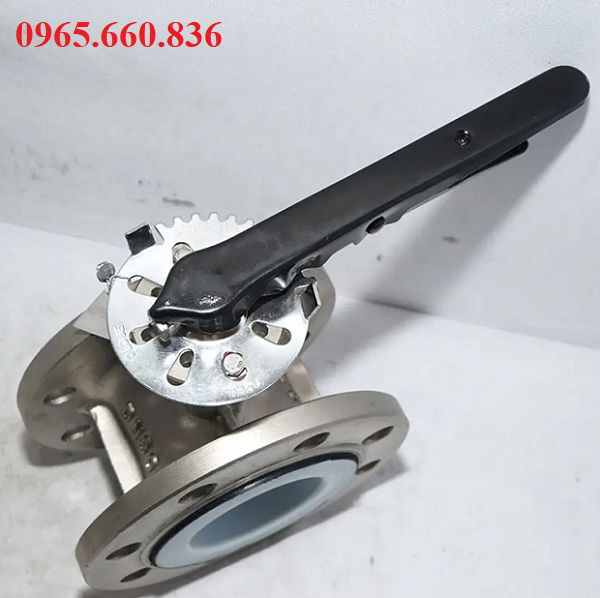 hình ảnh thực tế van bướm inox nối bích tay gạt D41F4-10P/16P