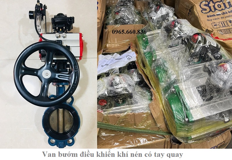 van bướm điều khiển khí nén có tay quay là gì