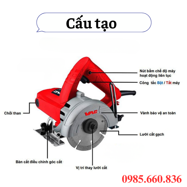 Cấu tạo chung của máy cắt gạch đá