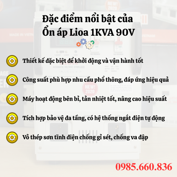 Đặc điểm nổi bật của ổn áp Lioa 1KVA 90V