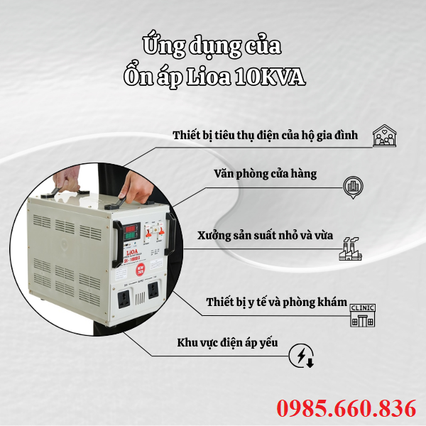 Ứng dụng của ổn áp Lioa 10KVA