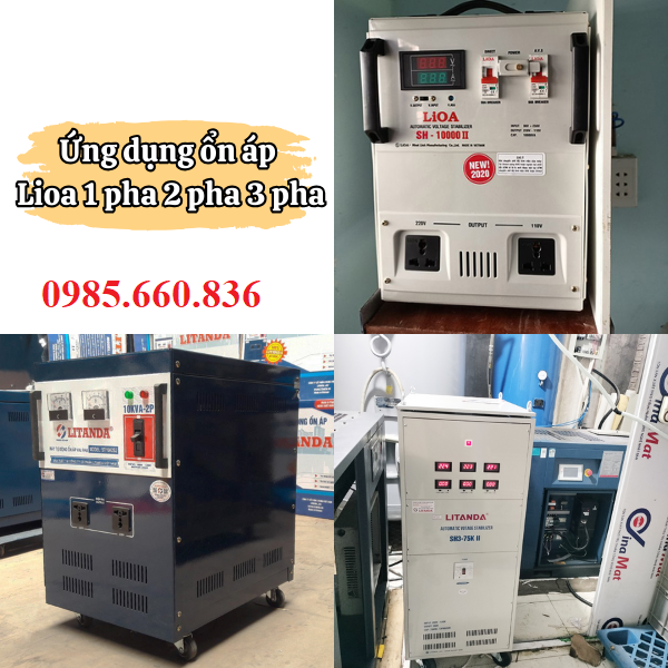 Ứng dụng ứng dụng Lioa 1 pha 2 pha 3 pha