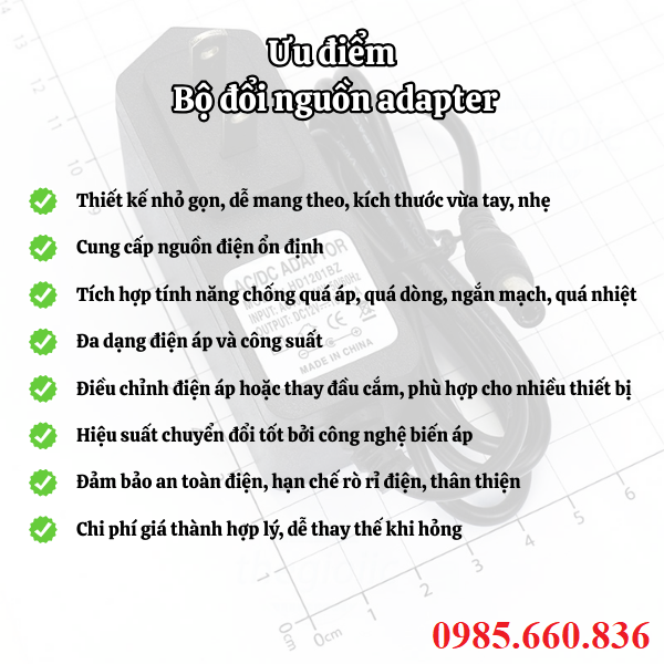 Ưu điểm bộ đổi nguồn adapter