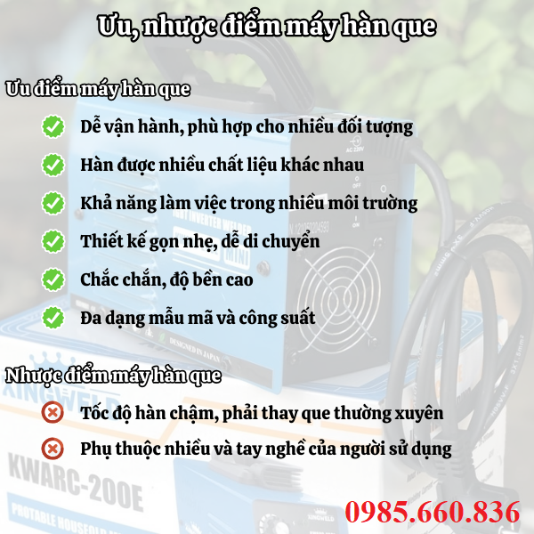 Ưu, nhược điểm máy hàn que