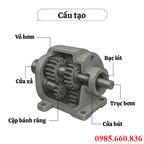 Cấu tạo bơm bánh răng JP20/10/F21/S6/R
