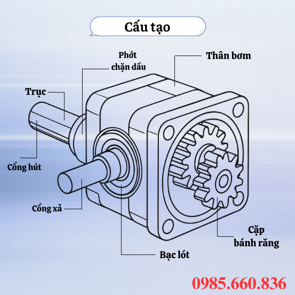 Cấu tạo bơm bánh răng JP20/53/F21/S6/R