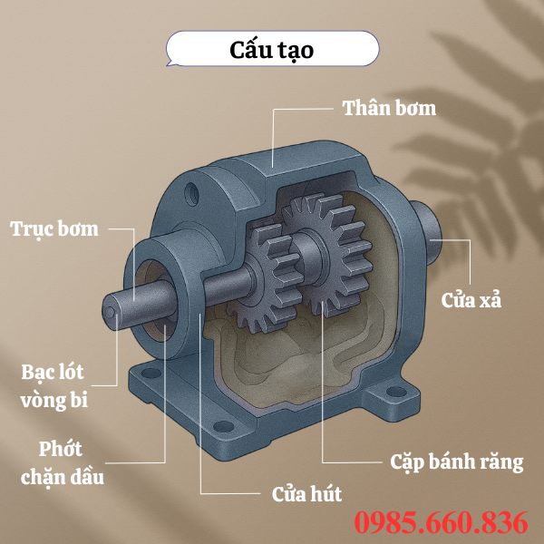 Cấu tạo bơm bánh răng JP20/63/F21/S6/R