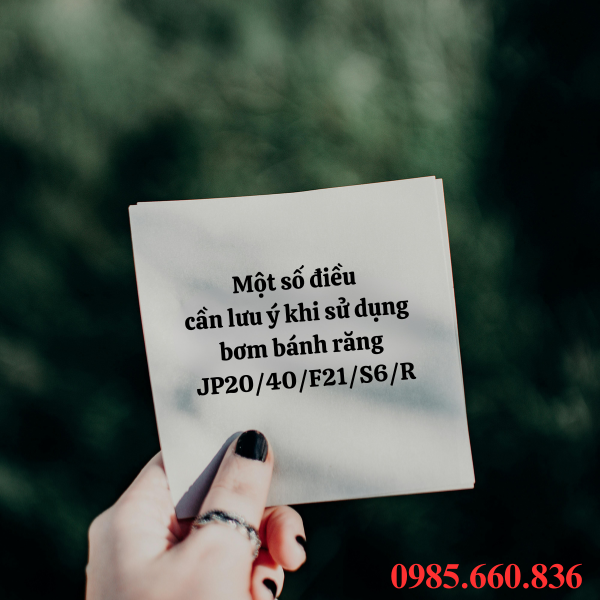 Một số điều cần lưu ý khi sử dụng bơm bánh răng JP20/40/F21/S6/R