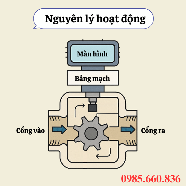 Nguyên lý hoạt động đồng hồ đo xăng dầu điện tử 1 inch
