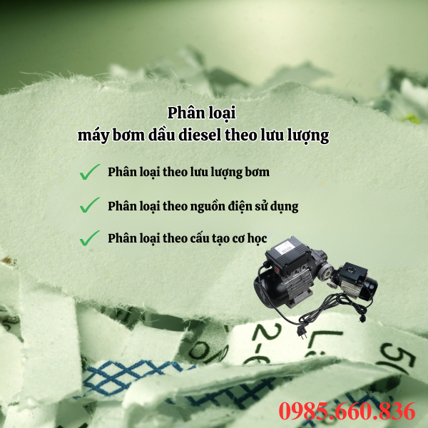 Phân loại máy bơm dầu diesel theo lưu lượng