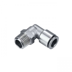 Đầu nối góc PL inox màu trắng | Ống phi 4, 6, 8, 10, 12 mm