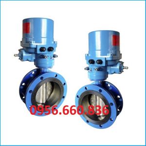 Van bướm hai mặt bích điều khiển điện