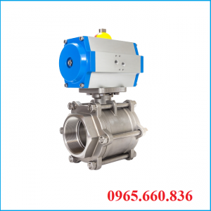 Van bi inox điều khiển khí nén Hàn Quốc