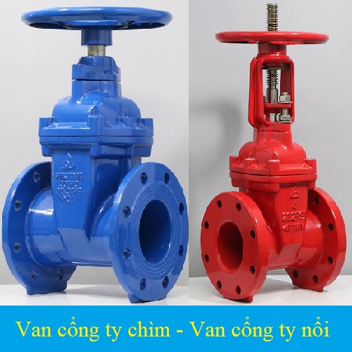 Sự khác nhau giữa van cổng ty nổi và van cổng ty chìm