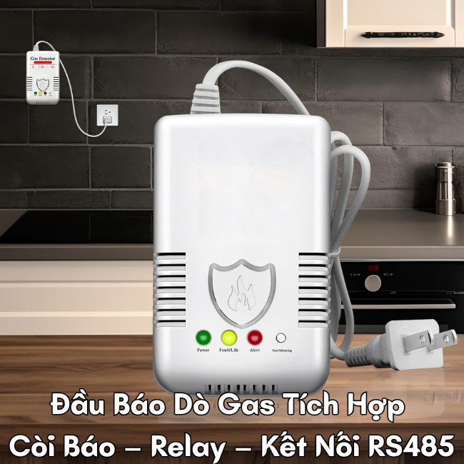Đầu Báo Dò Gas Tích Hợp Còi Báo – Relay – Kết Nối RS485